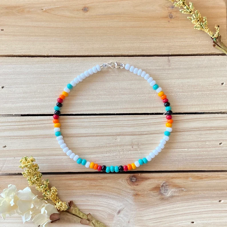 Sunrise Beaded Anklet | Etsy