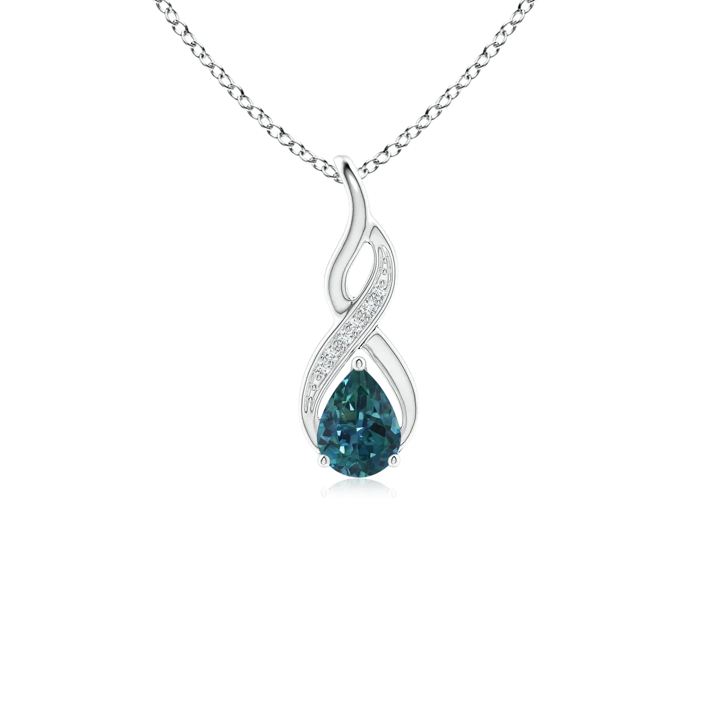 Teal Montana Sapphire Infinity Swirl Pendant | Angara