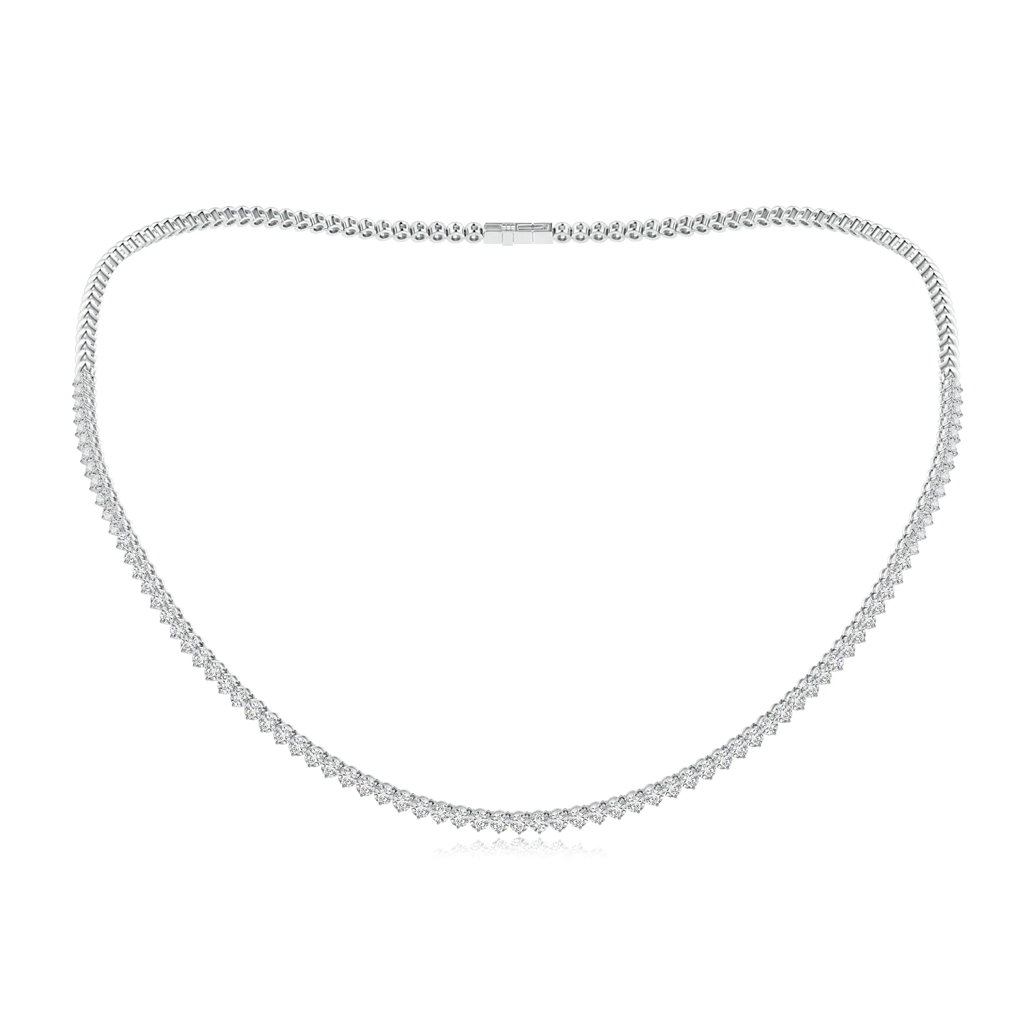 Three-Prong Set Diamond Half Tennis Necklace | Angara