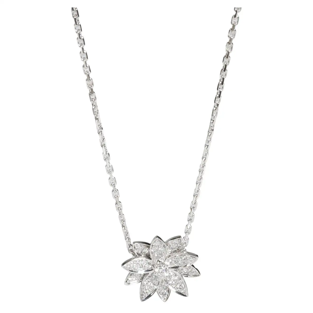 Van Cleef & Arpels Lotus Diamond Pendant | 1stDibs