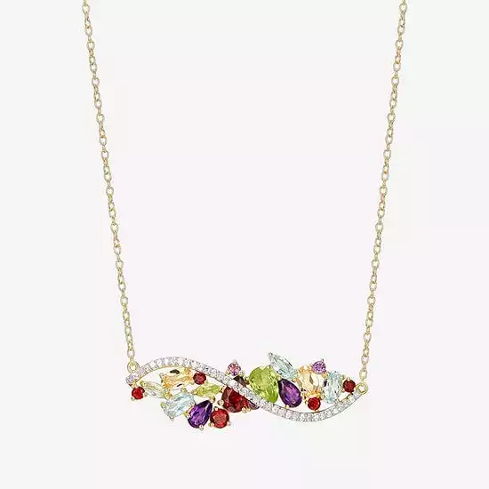 Multi-Color Gemstone Infinity Necklace | JCPenney