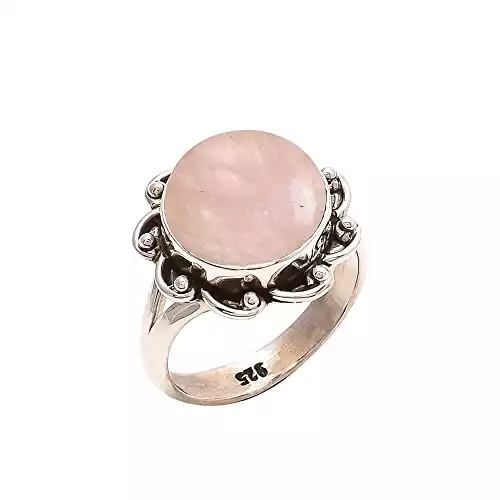 925 Sterling Silver Rose Quartz Ring | Amazon