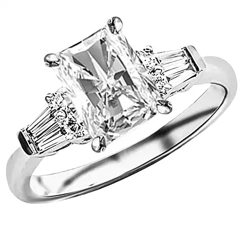 14K White Gold 3.5 Carat Diamond Engagement Ring | Amazon