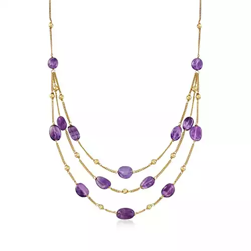 Amethyst Bead Station Necklace | Amazon